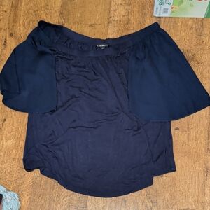 Lane Bryant Navy Blue Off-Shoulder Top